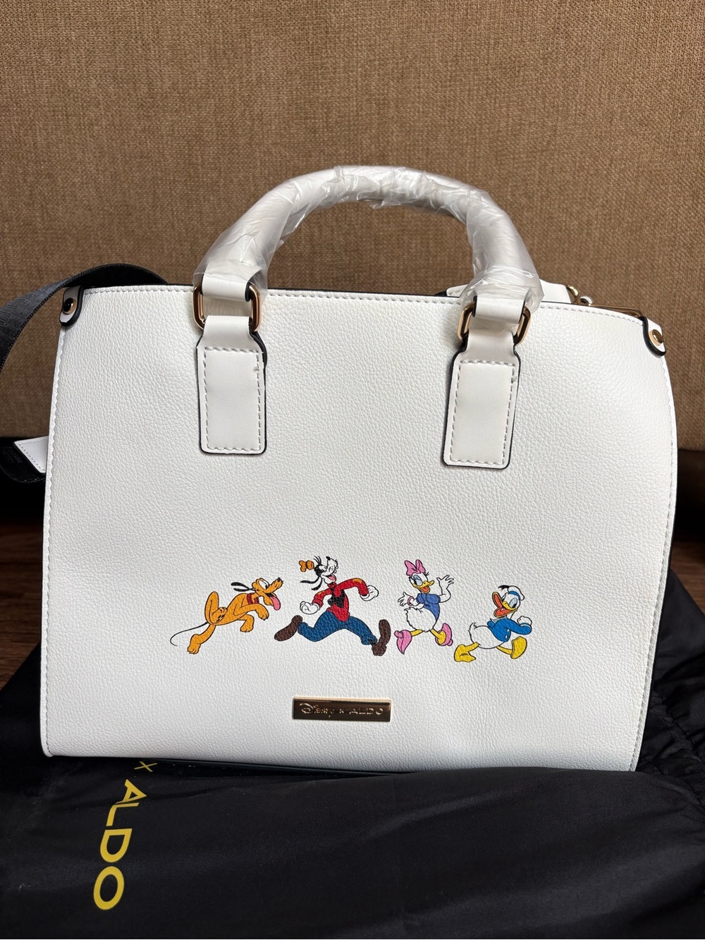Aldo White Disney Character Embroidered Satchel